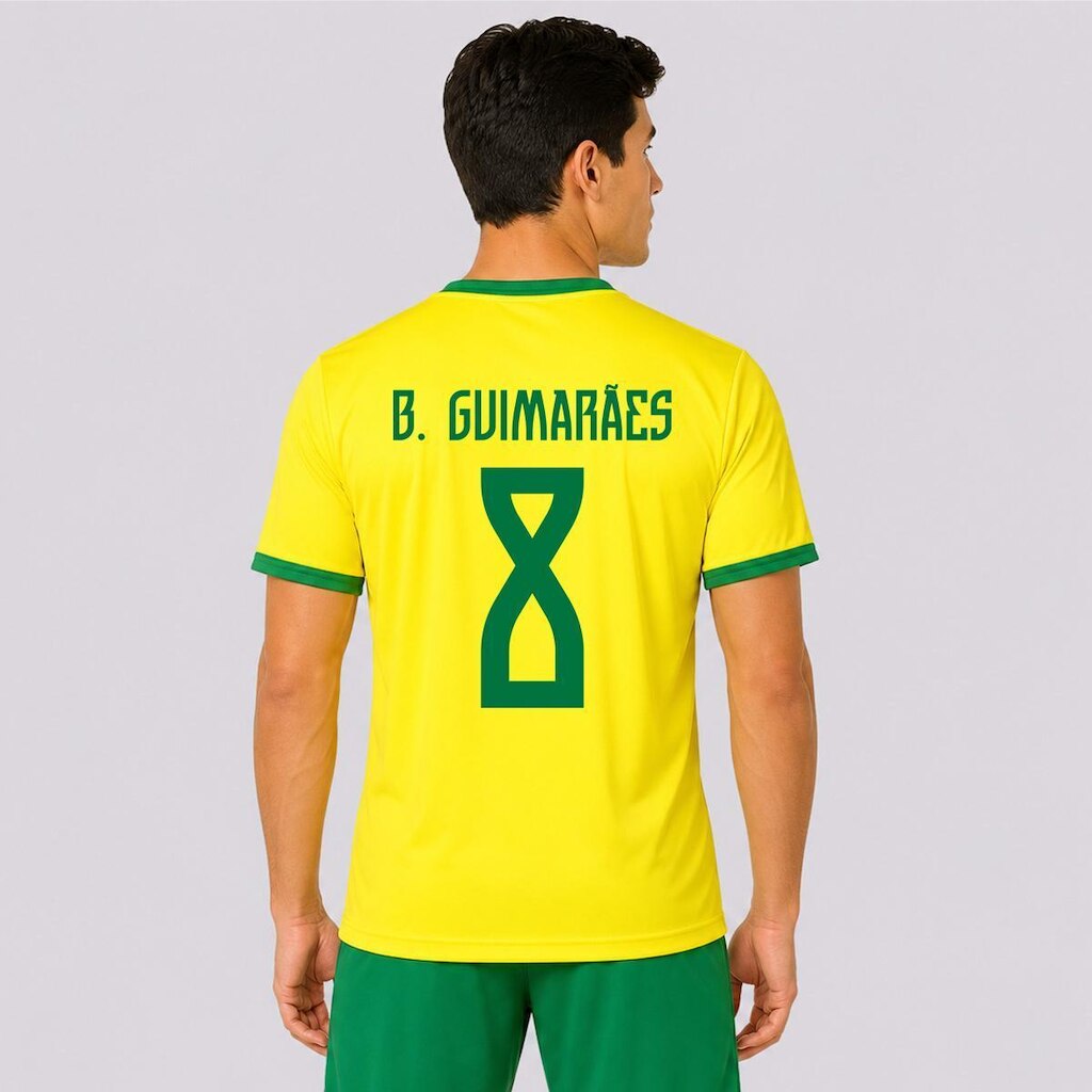 Camisa Placar  Brasil Brasão Amarela 8 B. Guimarães