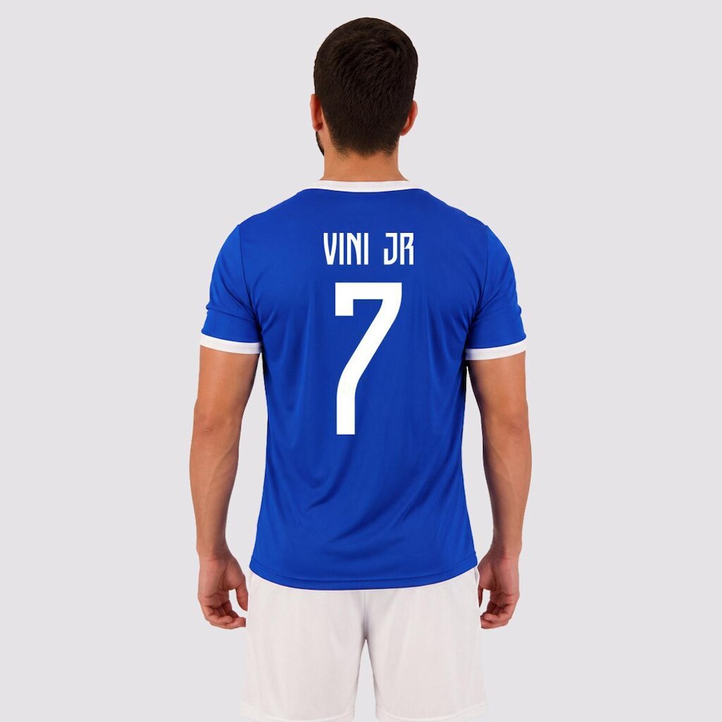 Camisa Placar  Brasil Brasão Azul 7 VINI JR