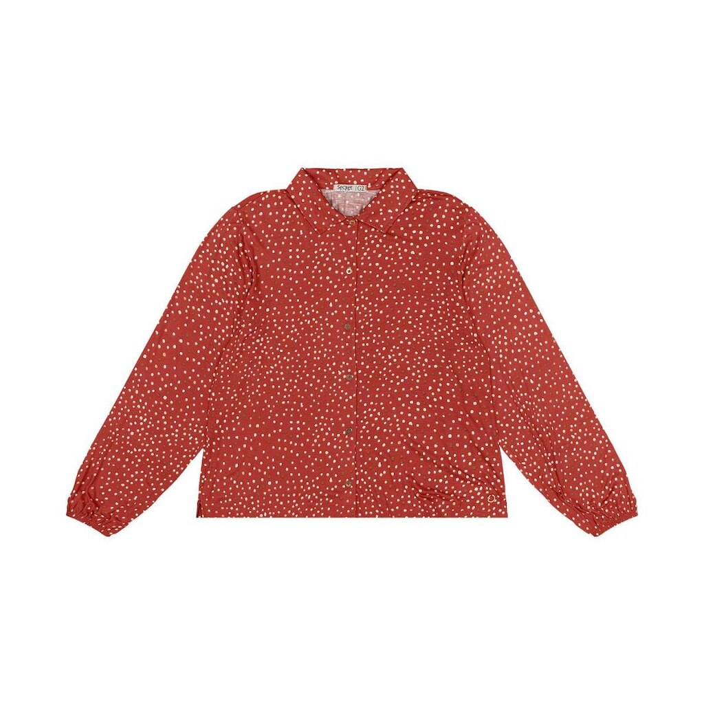 Camisa Plus Size Manga Longa Secret Glam Vermelho