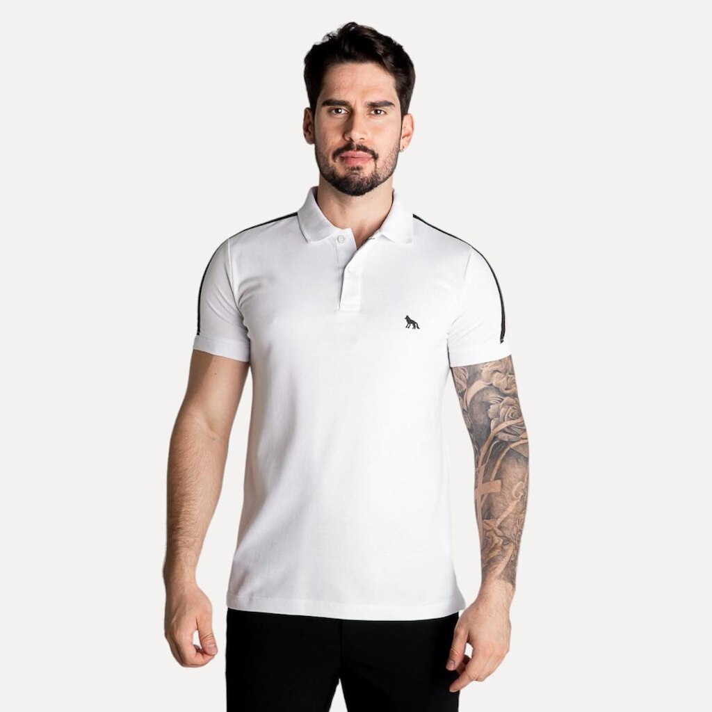 Camisa Polo Acostamento Muscle Branca