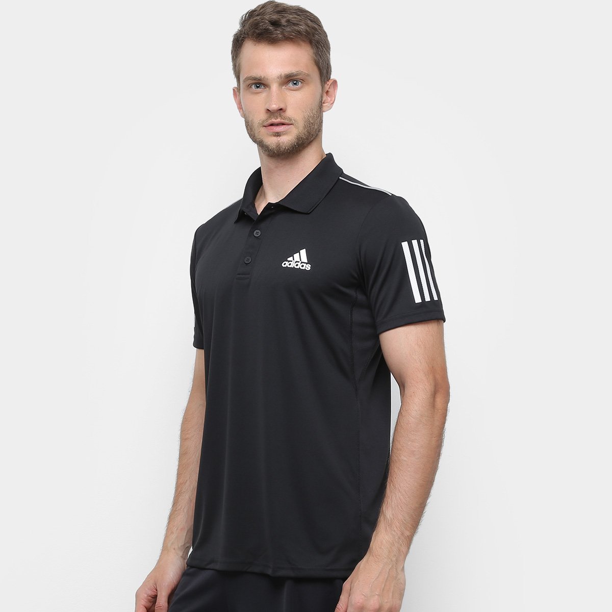 Camisa Polo Adidas Club 3 Stripes Masculina - Preto+Branco é ruim? Camisa Polo Adidas Club 3 Stripes Masculina - Preto+Branco é boa?