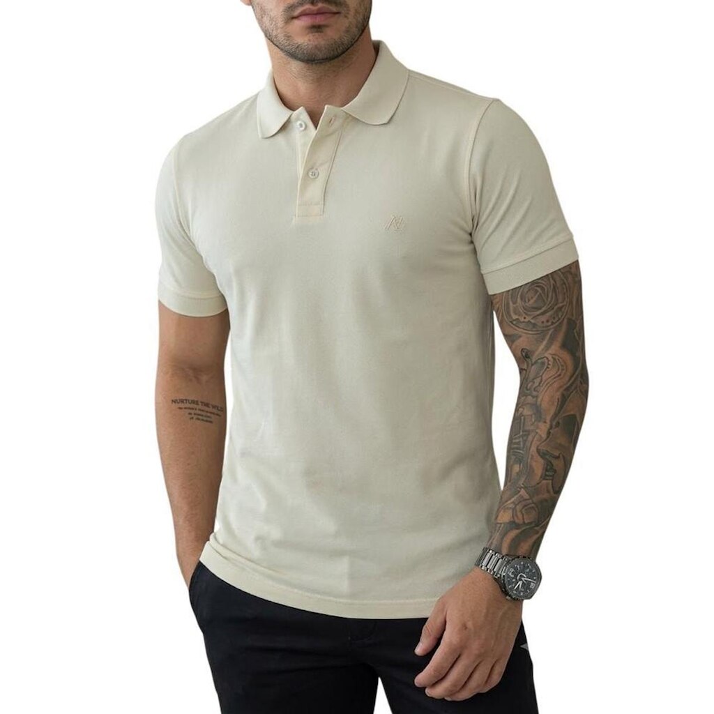 Camisa Polo Aeropostale Areia Masculina