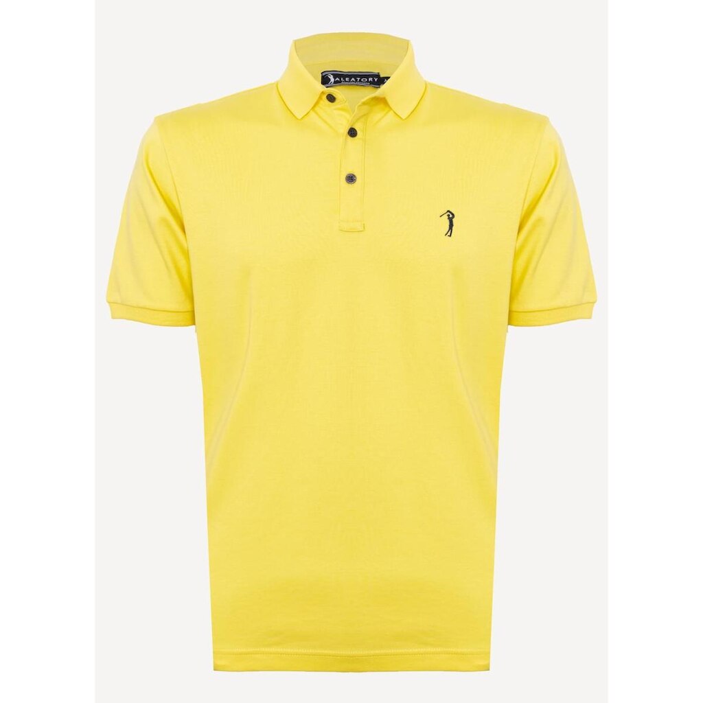 Camisa Polo Aleatory Lisa Algodão Peruano Amarelo