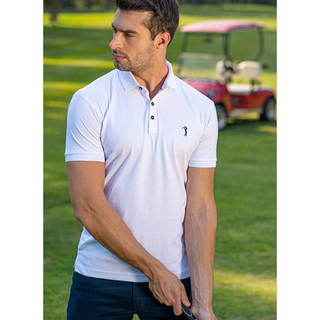 Camisa Polo Aleatory Lisa Algodão Peruano Branca