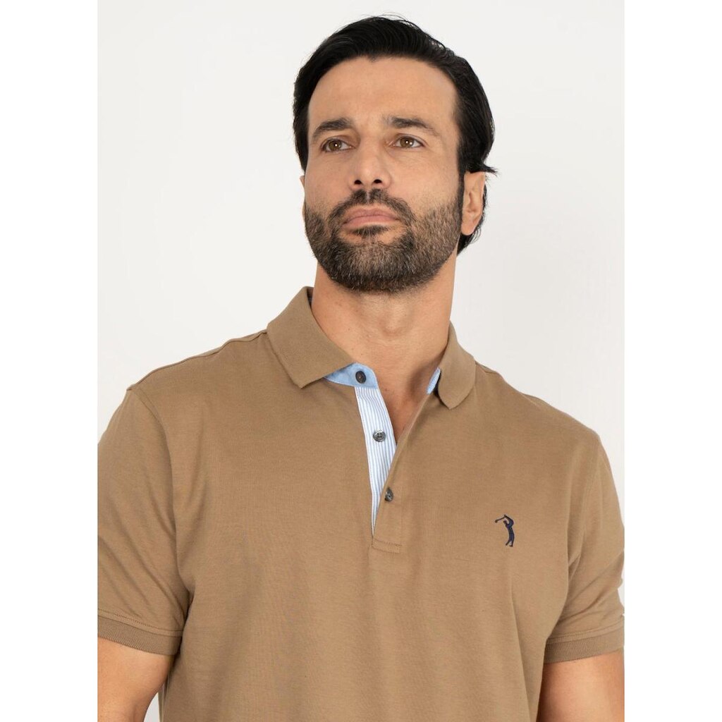 Camisa Polo Aleatory Lisa Pound Bege Escuro
