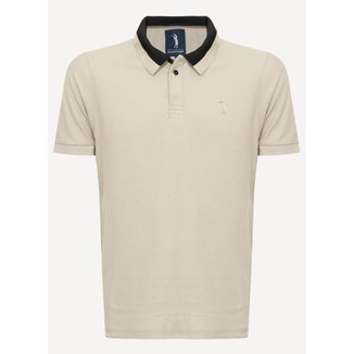 Camisa Polo Aleatory Manga Curta Portofino Cinza