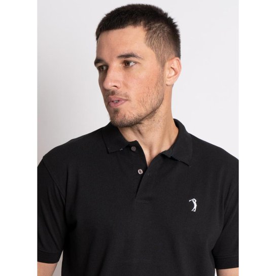 Camisa Polo Aleatory Piquet Stretch Preto