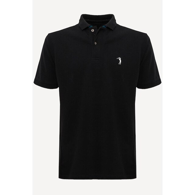 Camisa Polo Aleatory Piquet Stretch Preto