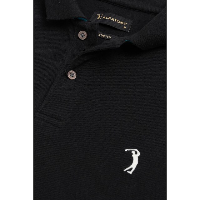 Camisa Polo Aleatory Piquet Stretch Preto