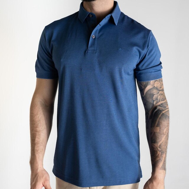 Camisa Polo Aramis Pima Tech Azul Médio