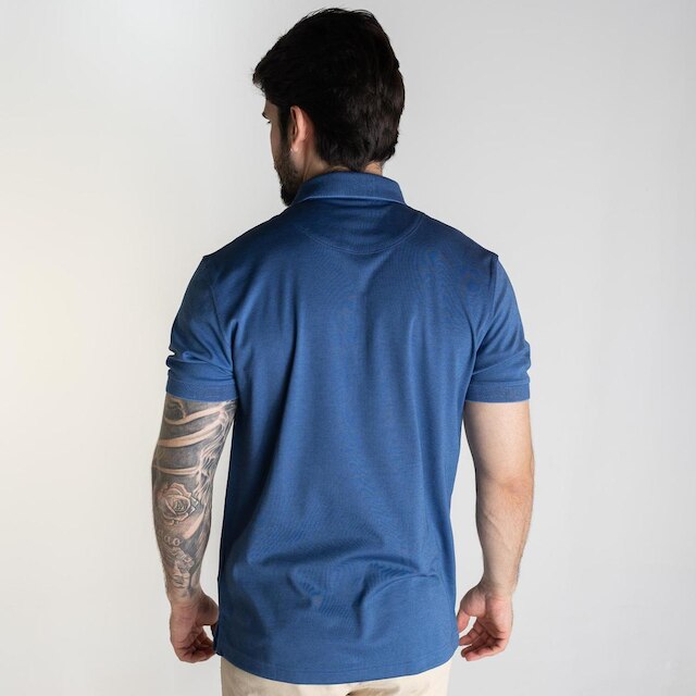 Camisa Polo Aramis Pima Tech Azul Médio