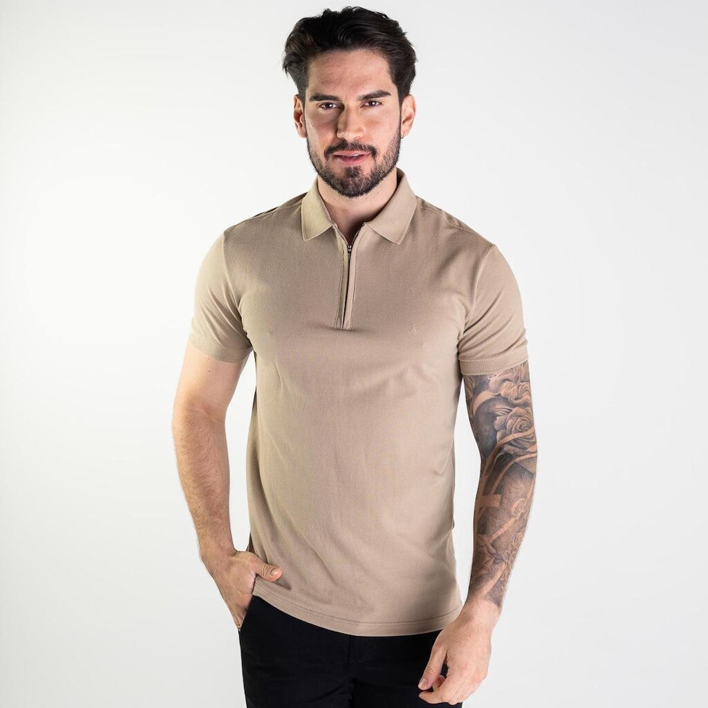 Camisa Polo Aramis Zíper Khaki
