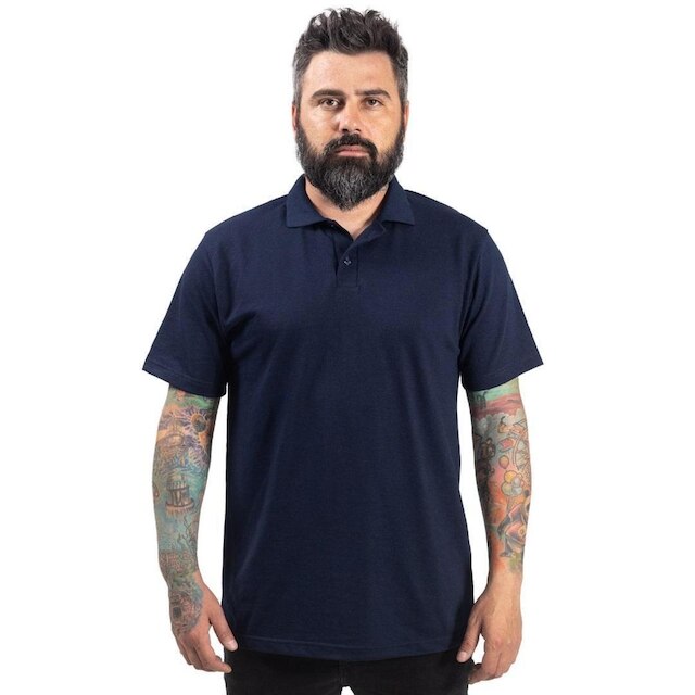 Camisa Polo Azul Marinho Lisa Para Personalizar Uniformes