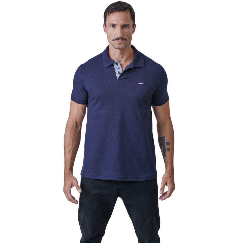 Camisa Polo  Básica Industrie Piquet no Estilo Tommy Bordado França
