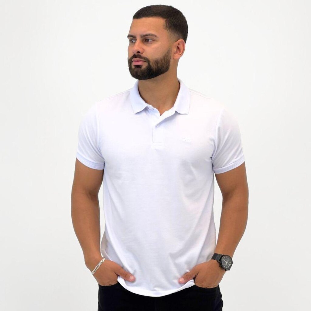Camisa Polo Biogas Manga Curta com Botão Masculina