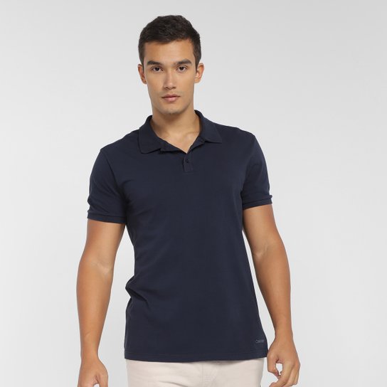 Camisa Polo Calvin Klein Lisa Básica Masculina - Marinho