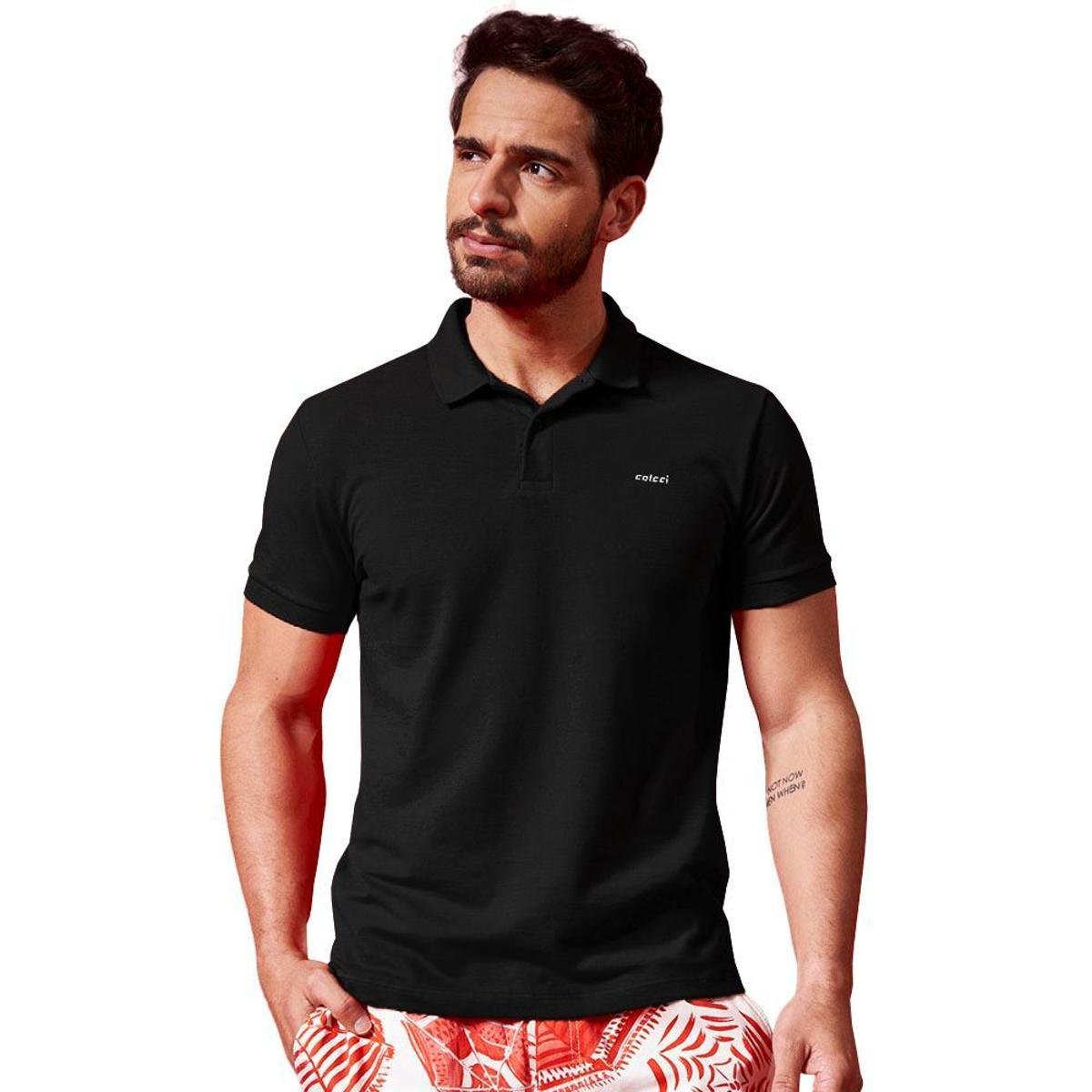 Camisa Polo Colcci Classic Masculino - Preto Menor preço em Camisa Polo Colcci Classic Masculino - Preto