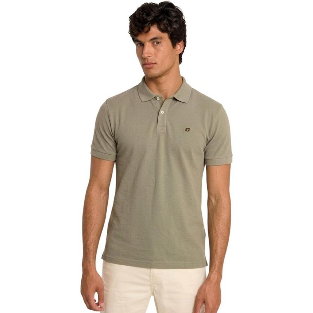 Camisa Polo Colcci com Logo Bordado Bege Bisquet Masculina