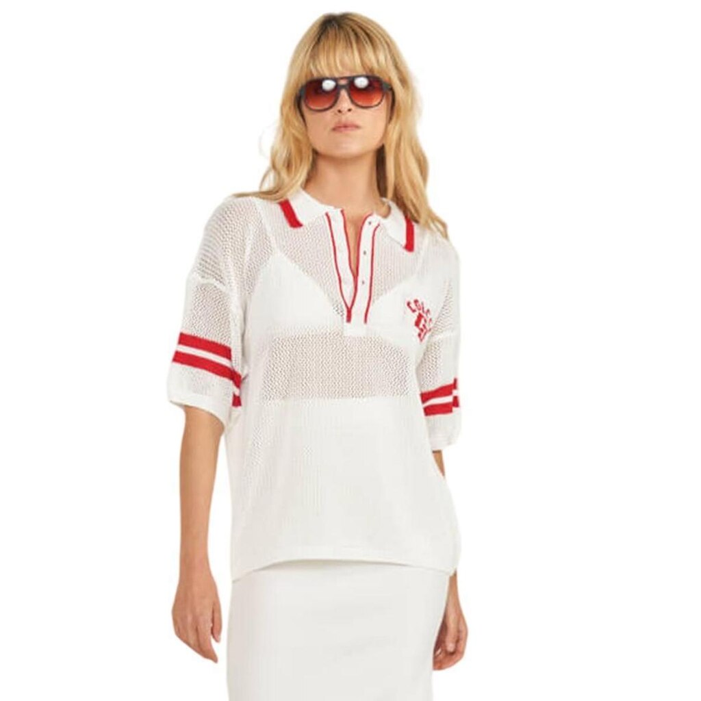 Camisa Polo Colcci Estampada Em Tricô Off Shell Feminina