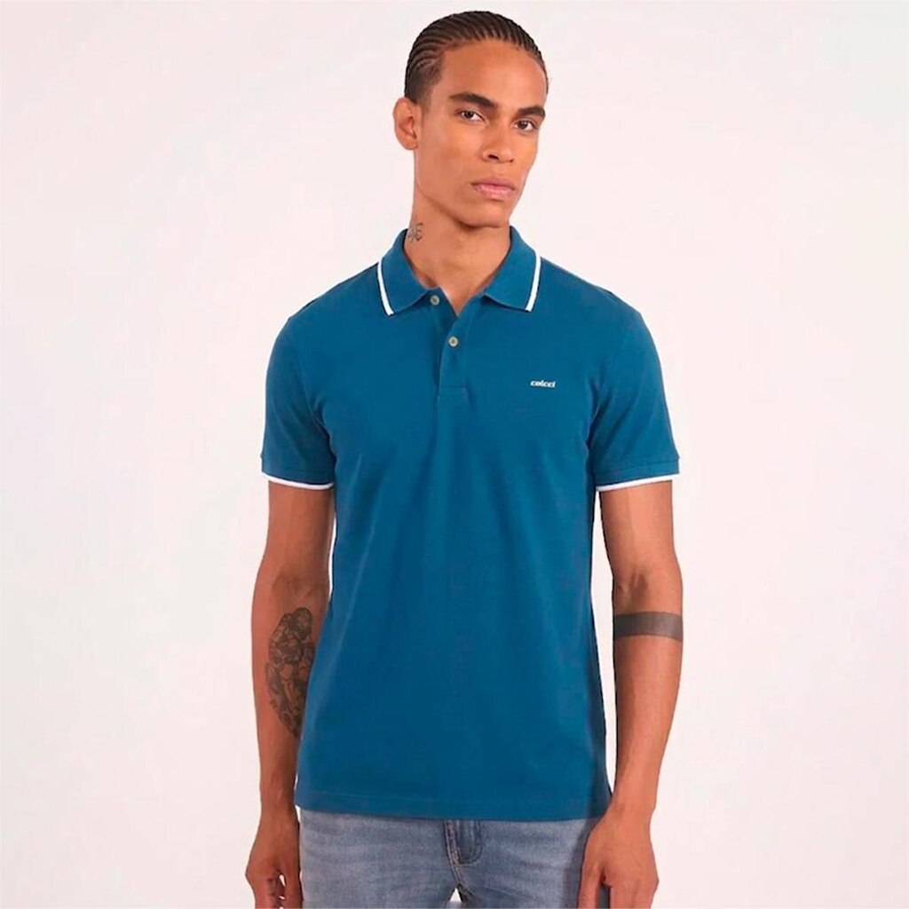 Camisa Polo Colcci Piquet 1 Listra Masculino