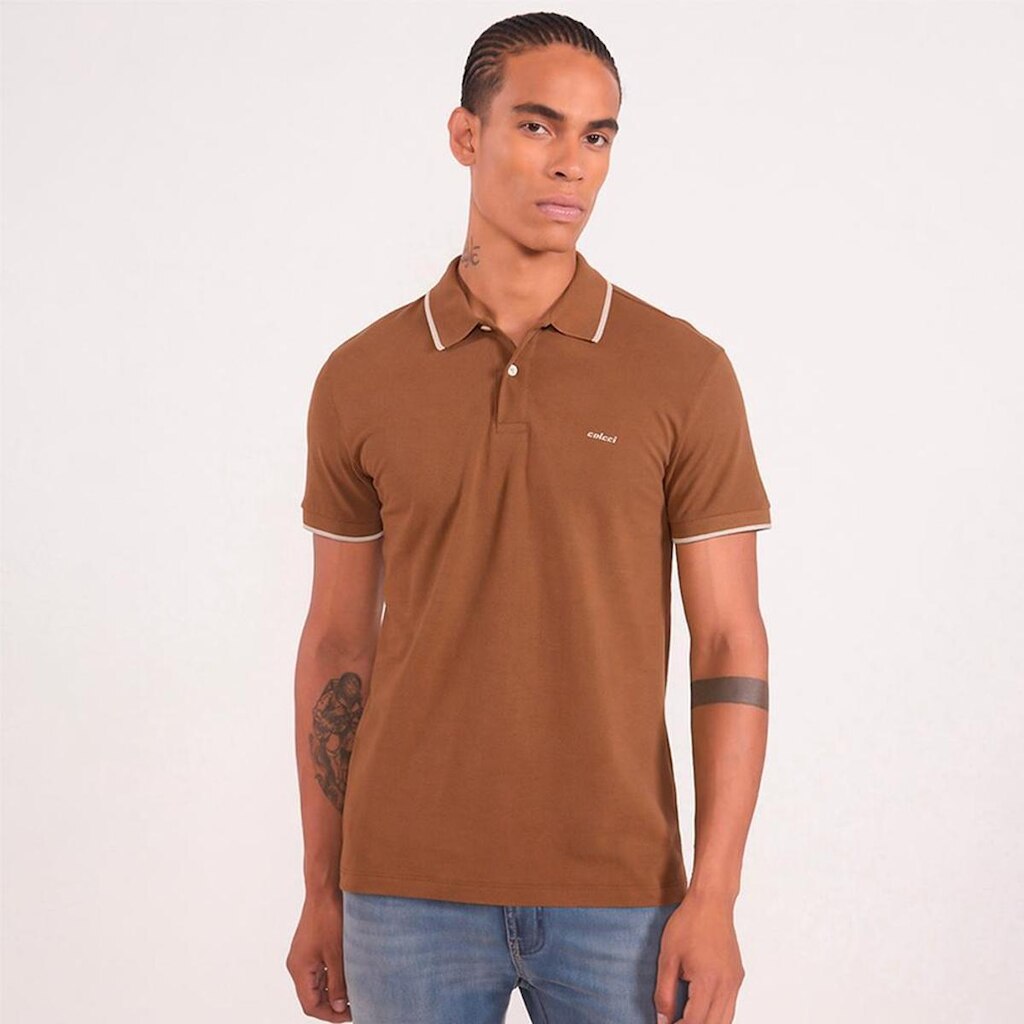 Camisa Polo Colcci Piquet 1 Listra Masculino