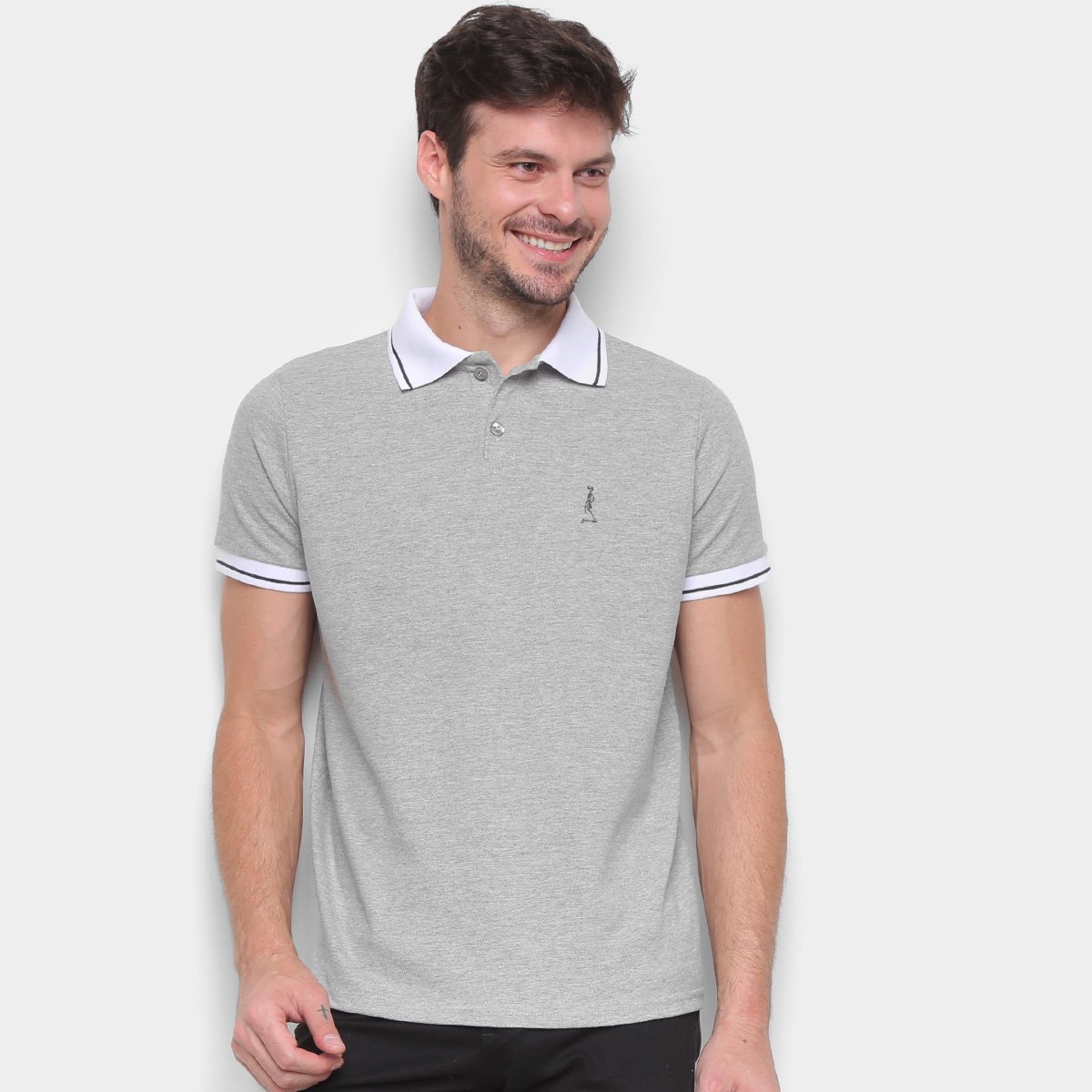 Camisa Polo Derek Ho Manga Curta Masculina - Mescla Menor preço em Camisa Polo Derek Ho Manga Curta Masculina - Mescla
