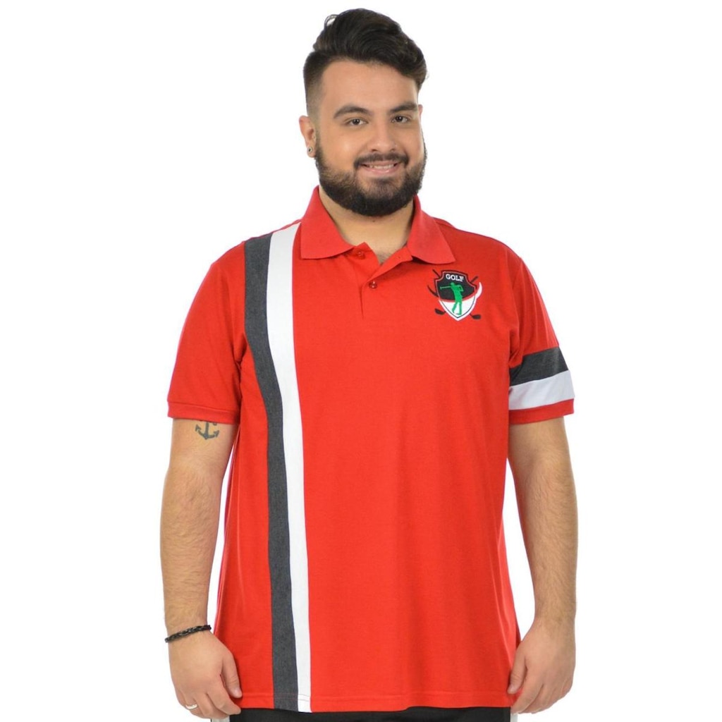 Camisa polo eficaz plus size fenomenal(sem elasticidade) Vermelho 56
