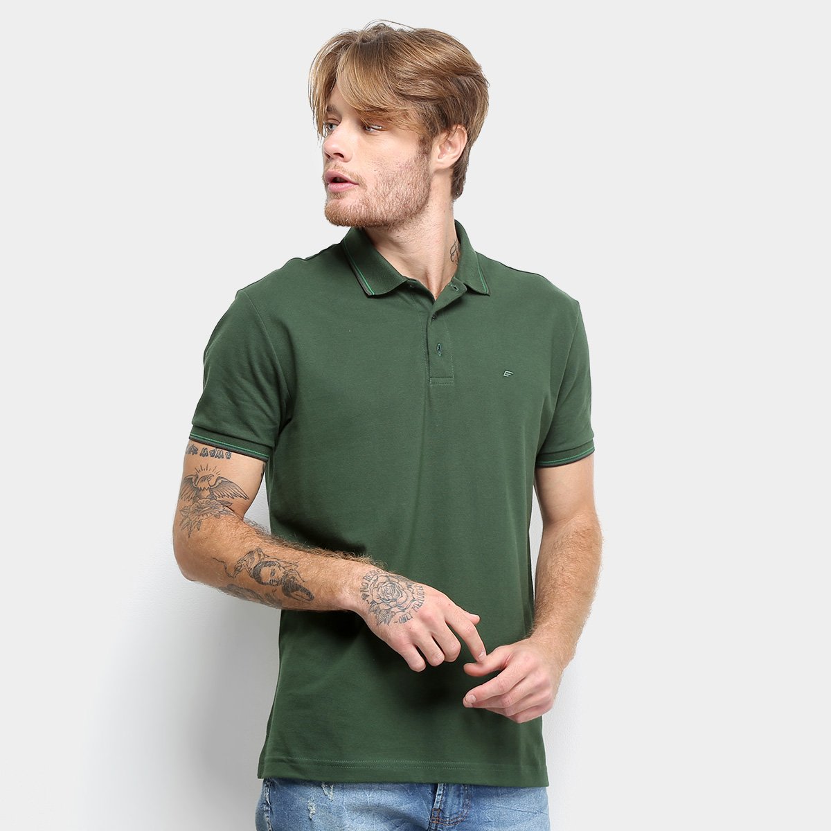 Camisa Polo Ellus Frisos Classic Masculina - Musgo Menor preço em Camisa Polo Ellus Frisos Classic Masculina - Musgo