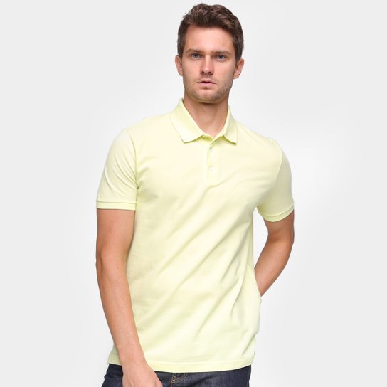 Camisa Polo Ellus Lisa Masculina - Amarelo Claro