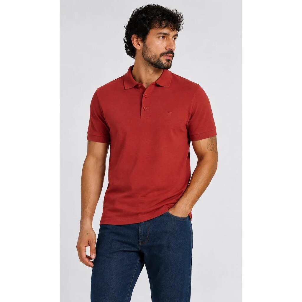 Camisa Polo Ellus Masculina Easa Piquet Classic Cereja