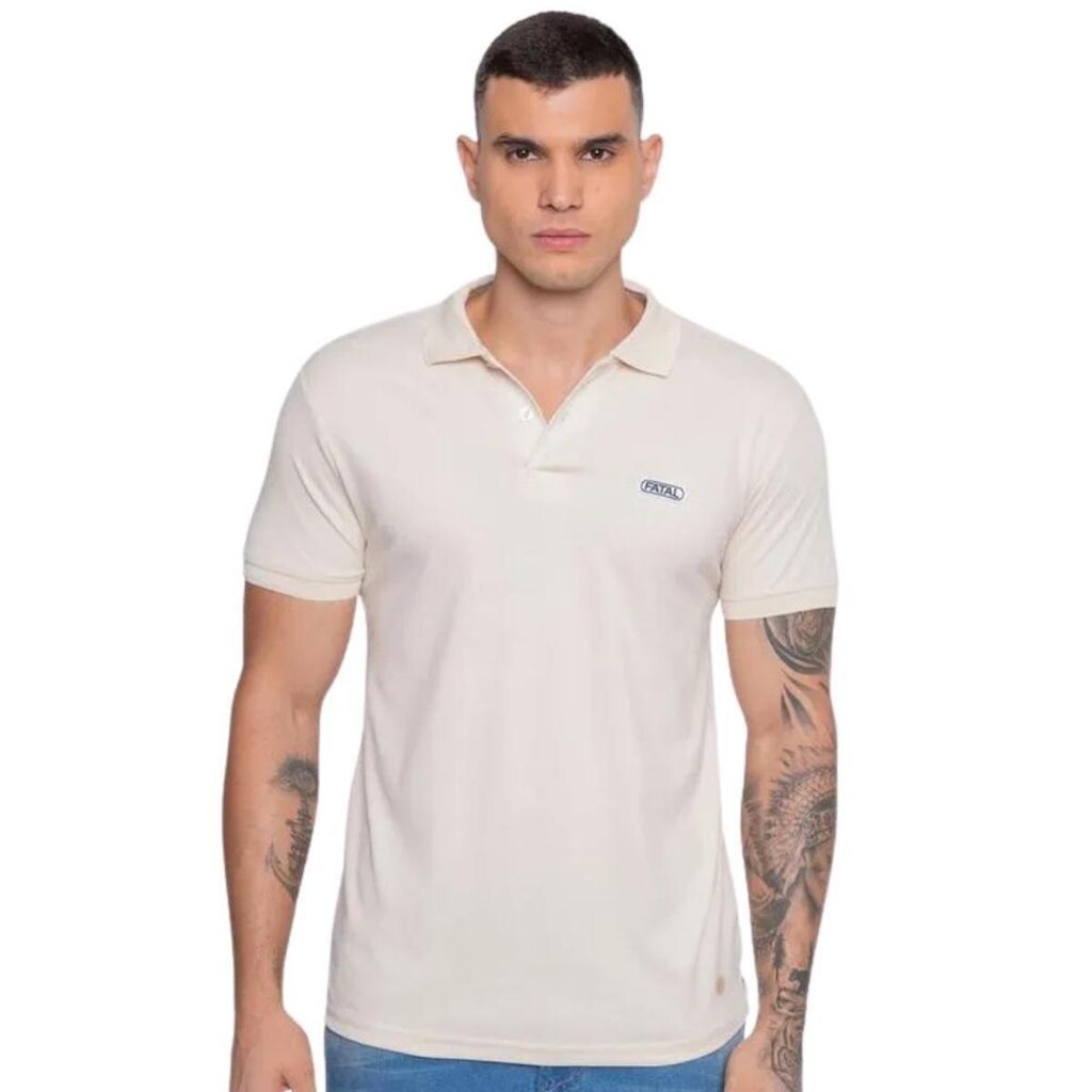 Camisa Polo Fatal Areia Bege 30169