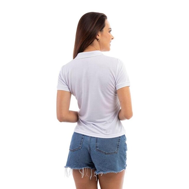 Camisa Polo Feminina Casual Poa Leve Gola Conforto Dia a Dia