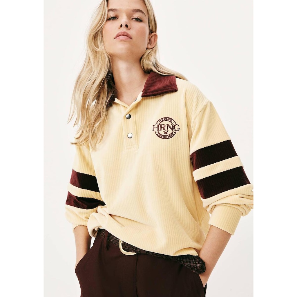 Camisa Polo Feminina Oversized Cotelê