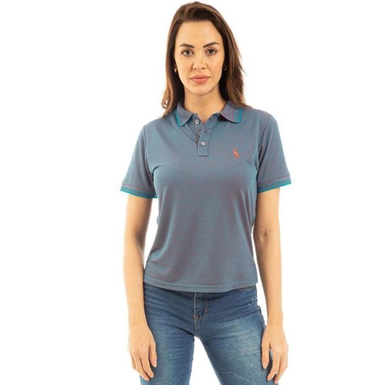 Camisa Polo Feminina Poa Casual Leve Gola Conforto Dia a Dia