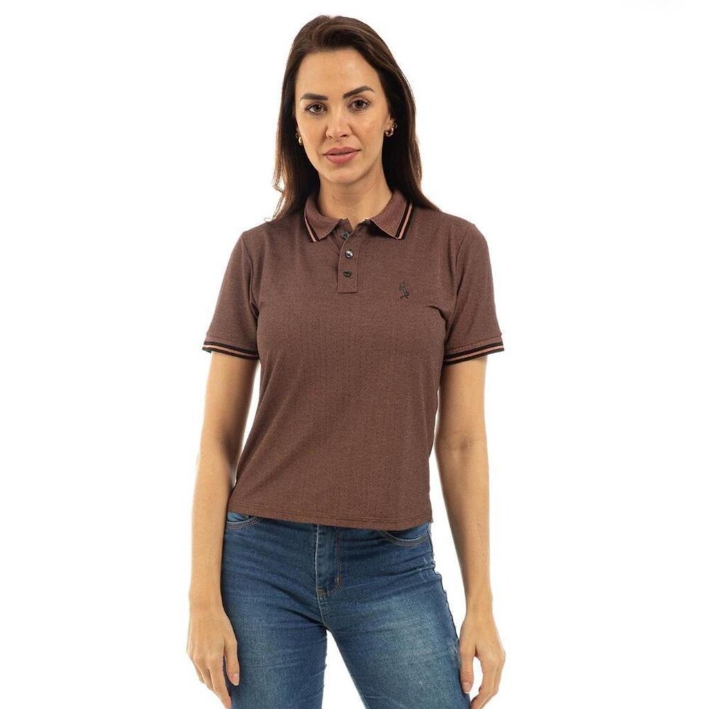 Camisa Polo Feminina Poa Casual Leve Gola Conforto Dia a Dia