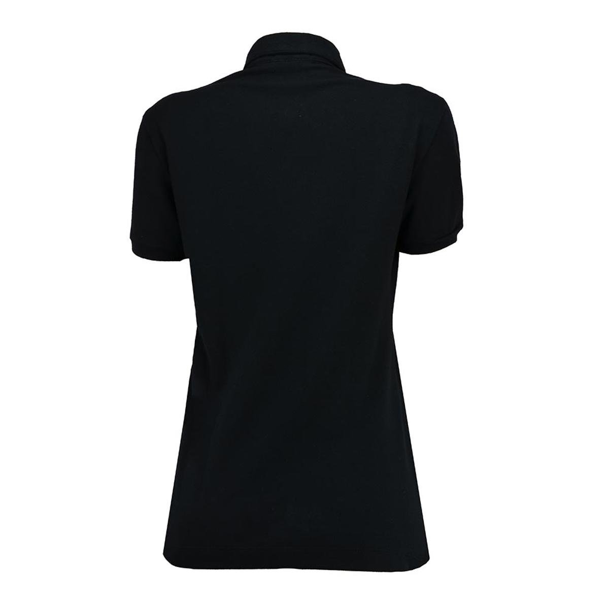 camisa polo preta lisa feminina