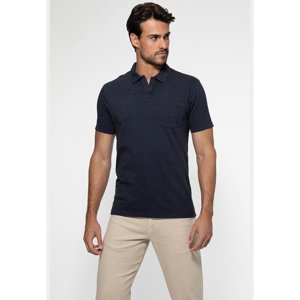 Camisa Polo Flamê Bolso Azul Escuro