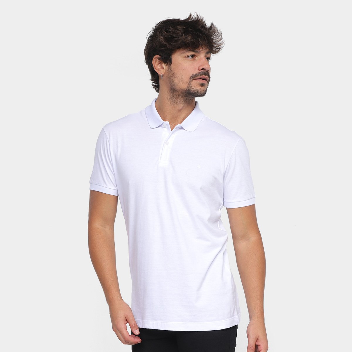 Camisa Polo Forum Lisa Masculina - Branco Menor preço em Camisa Polo Forum Lisa Masculina - Branco
