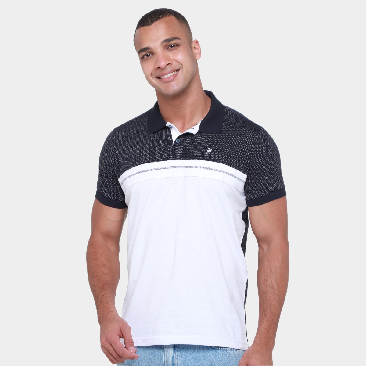 Camisa Polo Gangster Básica Masculina - Azul Escuro Menor preço em Camisa Polo Gangster Básica Masculina - Azul Escuro
