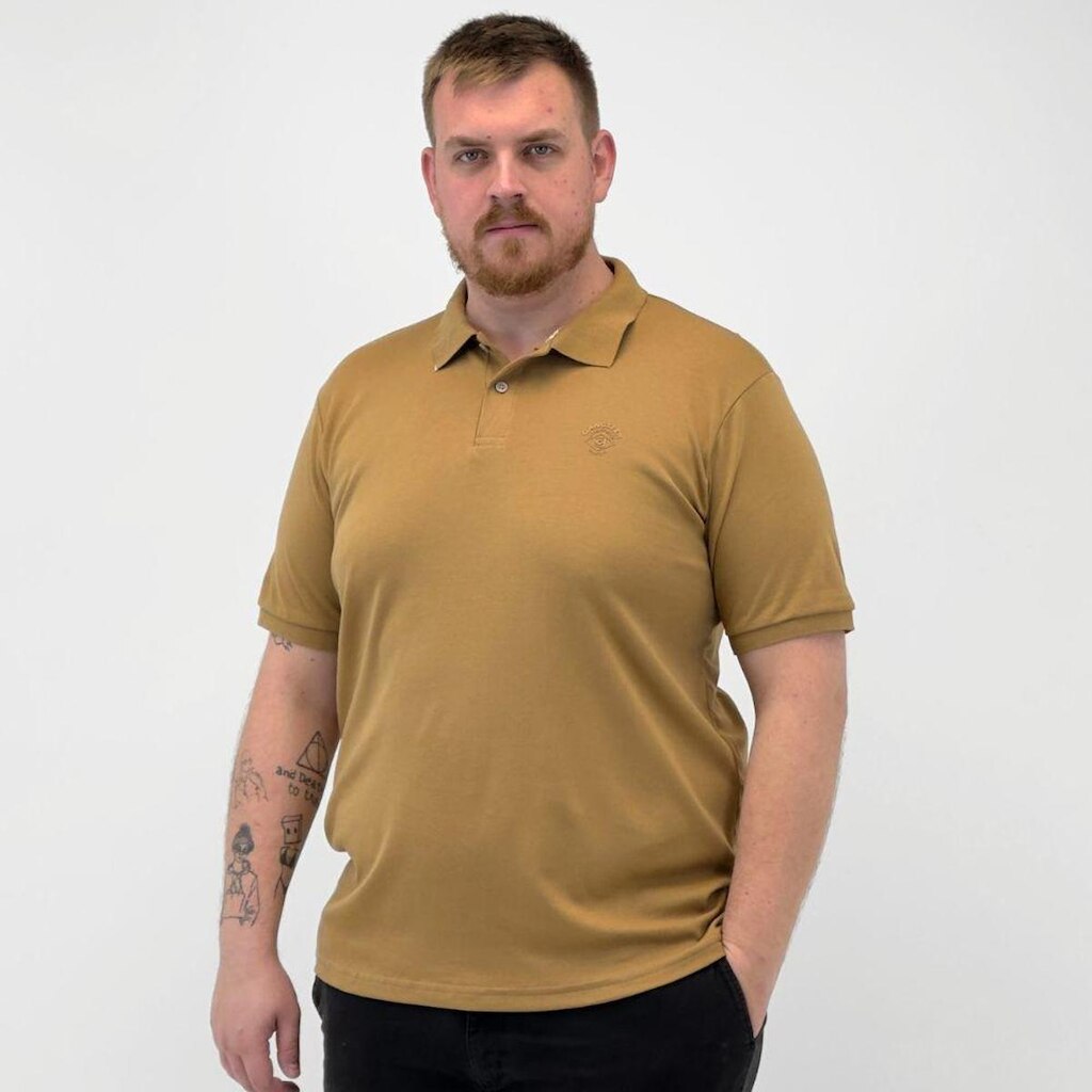 Camisa Polo Gangster Plus Size Básica Manga Curta Masculina