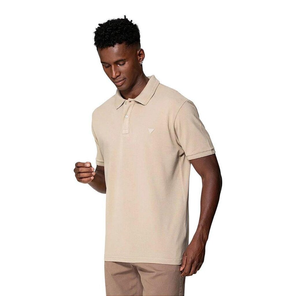 Camisa Polo Guess Silk Gola Masculino Branco