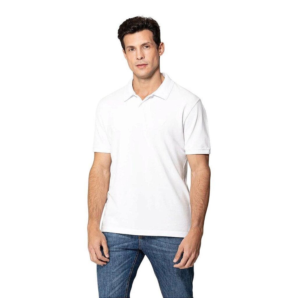 Camisa Polo Guess Silk Gola Masculino Branco