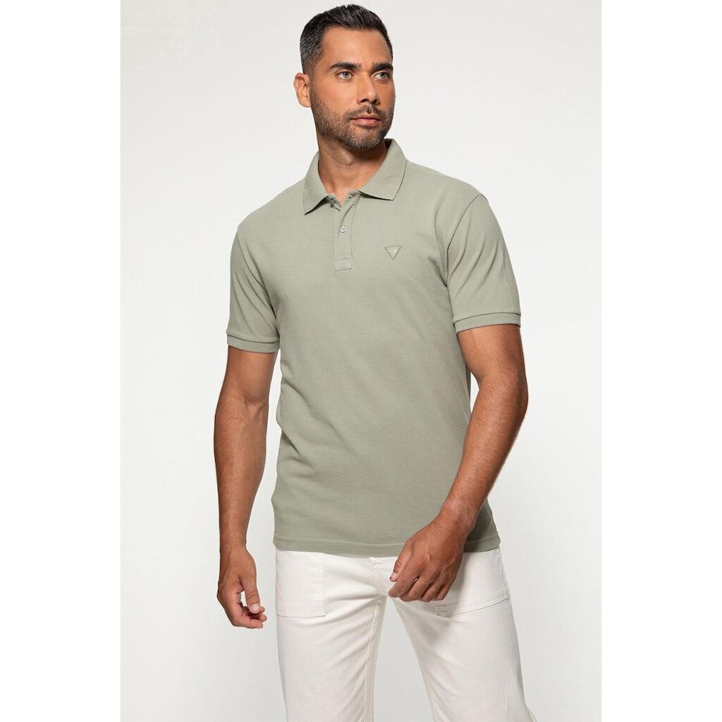 Camisa Polo Guess Silk Gola Verde