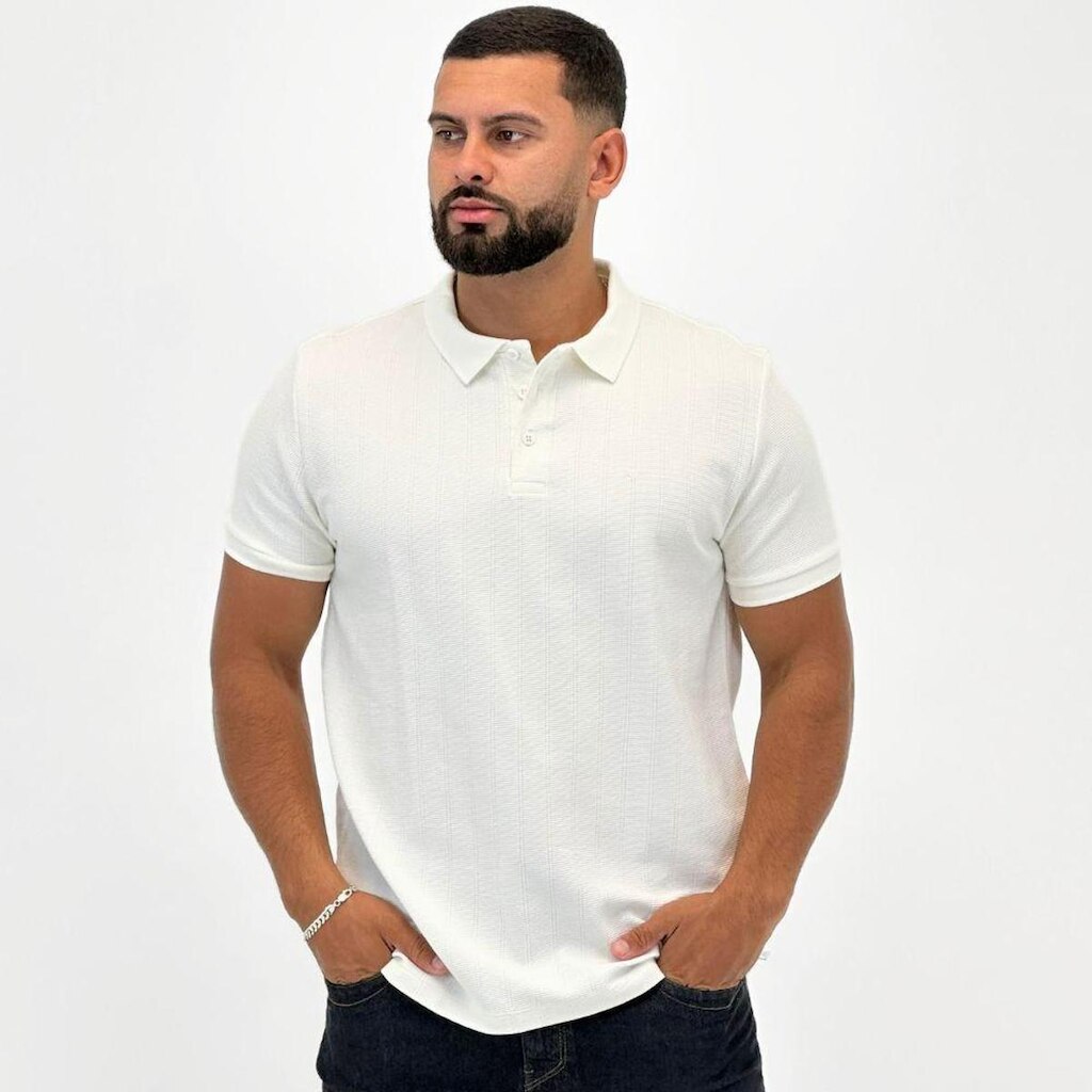 Camisa Polo Guilherme Soul Slim Texturizada Manga Curta Masculina