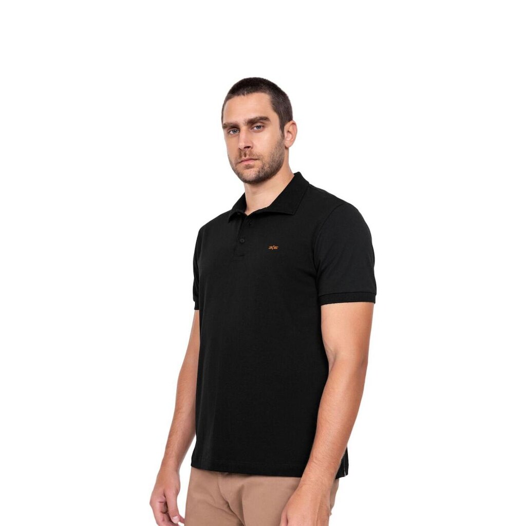Camisa Polo Hangar 33 Algodão Pima Preto Tam. GG