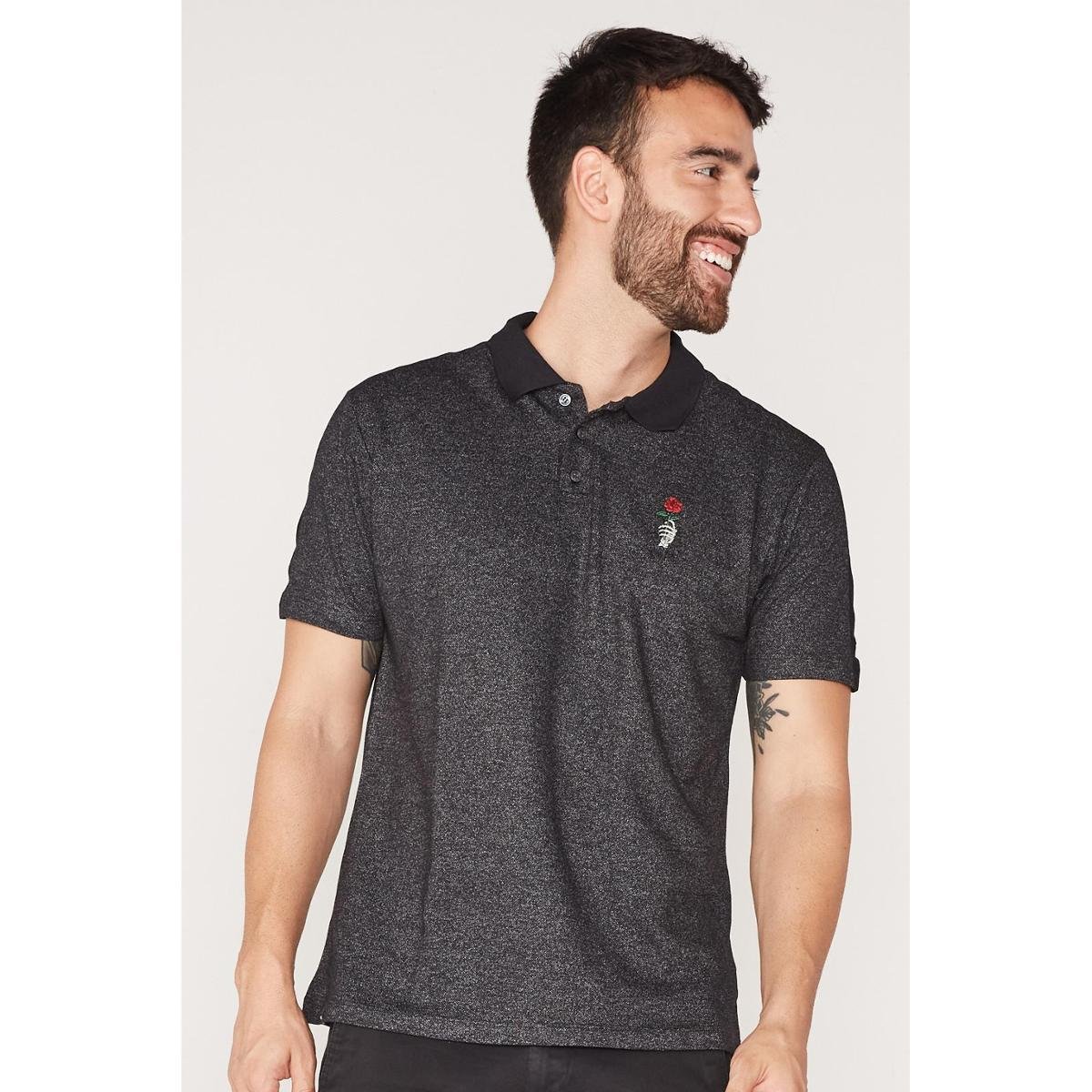 Camisa Polo HD Especial Masculina - Preto Menor preço em Camisa Polo HD Especial Masculina - Preto