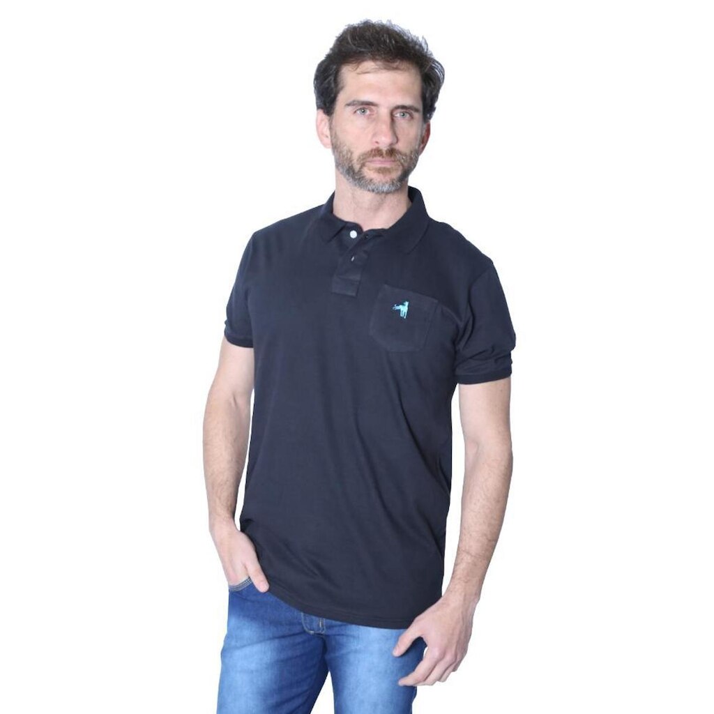 Camisa Polo Hipica Polo Club Masculino Meia Malha Com Bolso