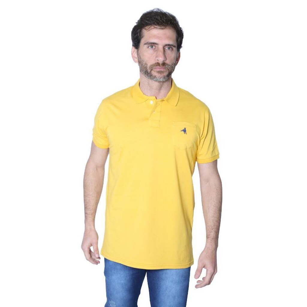 Camisa Polo Hipica Polo Club Masculino Meia Malha Com Bolso