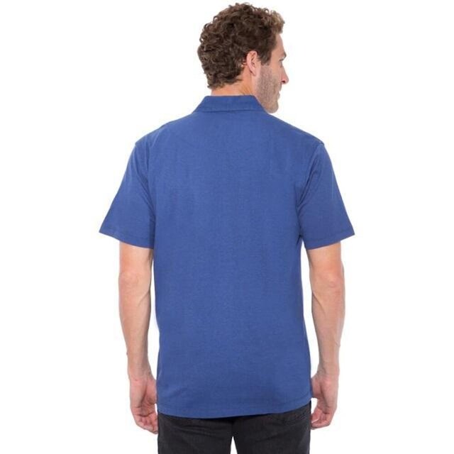 Camisa Polo Hugo Deleon Bolso Confort Sarja Azul