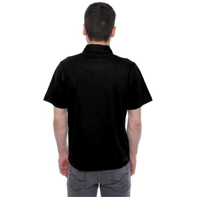 Camisa Polo Hugo Deleon Bolso Confort Sarja Preta